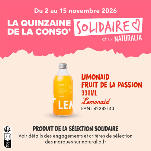 produit de la marque lemonaid pour l'op&eacute;ration quinzaine solidaire