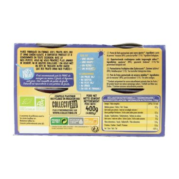 Purée De Pomme - Myrtilles 620g | Mas Des Agriculteurs