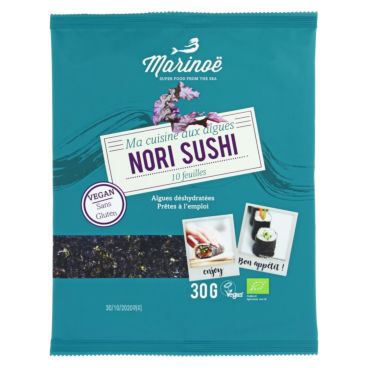 Algues nori Bio déshydratées pour sushi & maki RACINES BIO : le sachet 14g  à Prix Carrefour