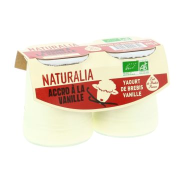 Yaourt bio au lait de chèvre saveur vanille 2x125g
