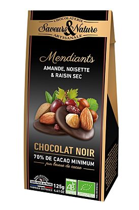 Sachets Mendiants chocolat noirs et lait 200g - Dragées Girard
