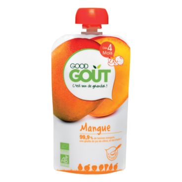 Promo Gourde purée de fruits mangue 120 g - dès 4 mois Good Goût La  gourde de 120 g chez Monoprix