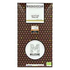 Chocolat au lait praliné Madagascar 100g Bio