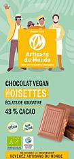 Chocolat noisettes & éclats de nougatine 43% de cacao 100G Bio