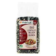Duo De Lentilles Béluga Et Quinoa 500g Bio