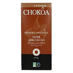 Chocolat noir pâtissier 56% 200g Bio