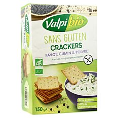 Crackers pavot poivre sans gluten 150g Bio