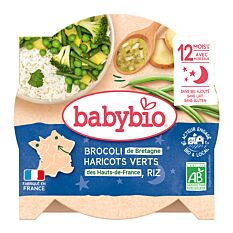 Assiette Légumes Verts Et Riz 12m 230g Bio