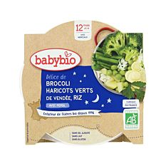 Assiette légumes verts et riz 12M 230G Bio