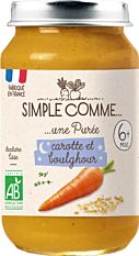 Petit pot purée carotte boulghour 190g 6mois Bio