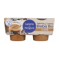 Crème dessert brebis café 2x100g Bio