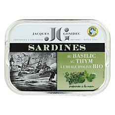 Sardines au Basilic Thym et huile d'Olive 115g