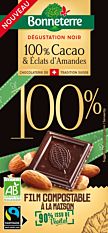 Chocolat 100% éclats d'amande 90g Bio