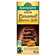 Chocolat noir caramel beurre salé 85g Bio