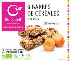 Barres de céréales abricots 6x21g Bio