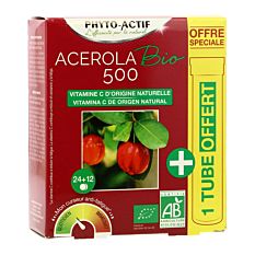 Acérola 500 + 1 tube offert - 24 comprimés Bio