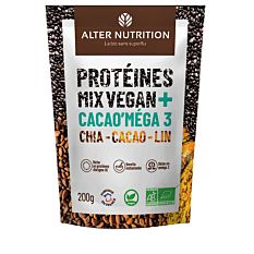Protéines mix vegan Cacao'mega 3  200g Bio