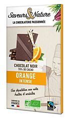Tablette de chocolat noir 70% Orange 80g Bio