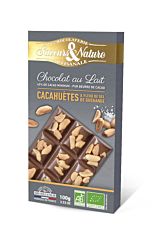 Chocolat au Lait et Cacahuètes 100g Bio