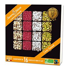 Coffret carrés gourmets pralinés noisette 113g Bio