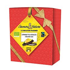 Coffret de citronettes chocolat noir 125g Bio