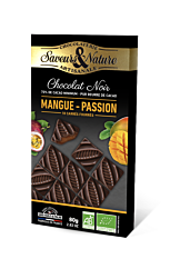 Carrés de Chocolat noir fourrés Mangue-Passion 80g Bio