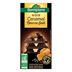 Chocolat noir fourré au caramel beurre salé 100G Bio