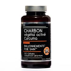Charbon végétal activé Curcuma - 120 gélules