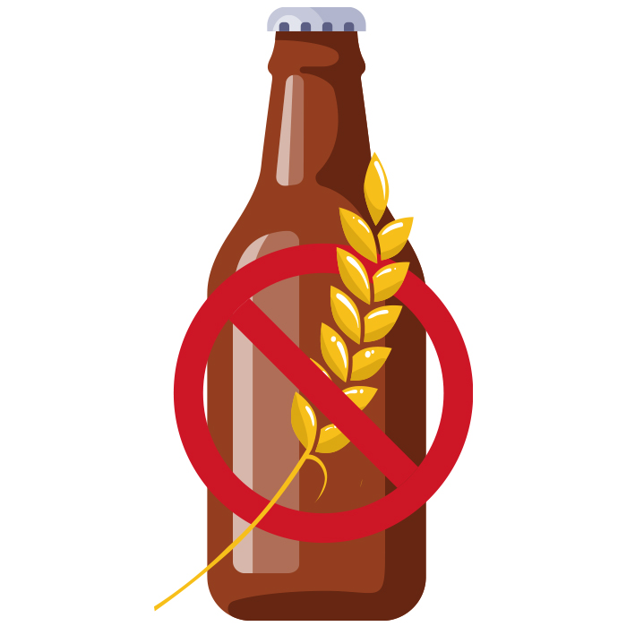 Illustration d'une bouteille de bière sans blé sans gluten