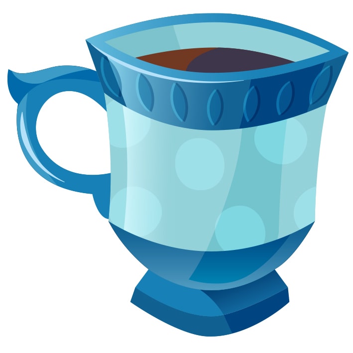 Illustration d'une tasse bleue de oolong
