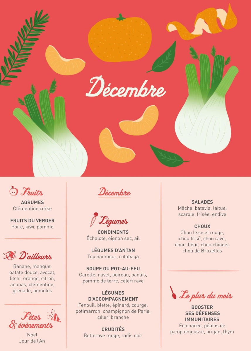 Calendrier des fruits et légumes à manger en décembre