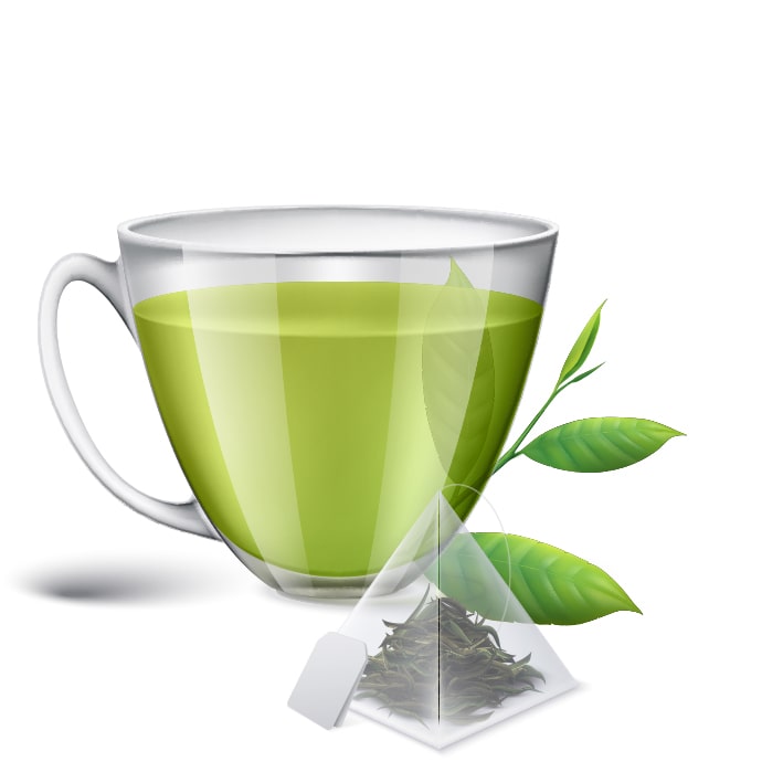 Illustration d'une tasse de thé vert